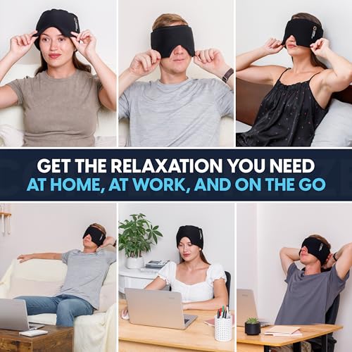 CopperFreeze™ Migraine Relief Mask Cap w/Cryo Gel by Copper Compression - Reusable 360° Ice Pack Band for Headaches - Eases Nausea, Sinus Pressure, Tension - Gift for Women, Men, Moms - One Size - style: Migraine Relief Mask