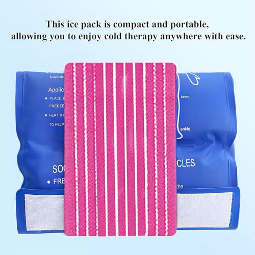 4-Pack Ice Pack Straps,35.5"x3"Elastic Ice Pack Wrap Holder with Hook&Loop - color: Pink