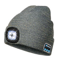Wmcaps Bluetooth Beanie with LED Light and Headphones, Christmas Tech Gifts - color: Grey Mixed Goldwire