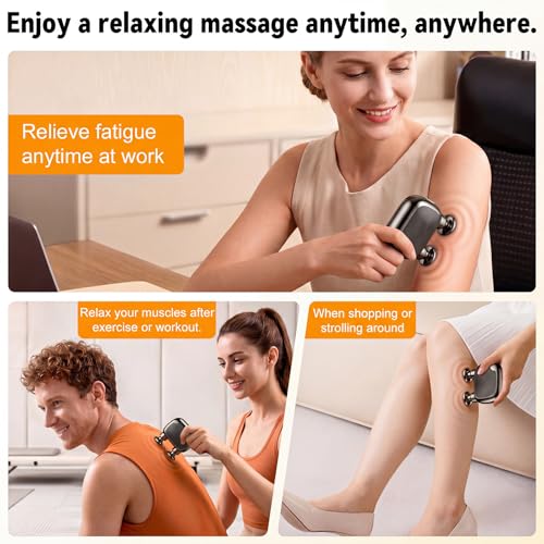 Double Head Mini Massage Gun,Portable Percussion Deep Tissues Muscle Massager,Rechargeable, Compact Handheld Massager for Muscle Fatigue Relief, Home/Office/Travel,Gifts for Men Women,Black - color: Black