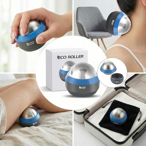 iECO Massage Ice Roller Ball Cold & Heat Therapy Plantar Fasciitis Roller - color: Gray & Blue
