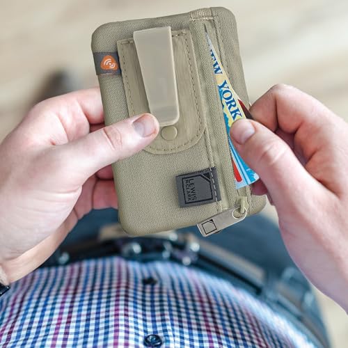 Lewis N. Clark RFID Shield Hidden Clip Stash Money Belt Travel Pouch + Credit Card/Id Holder for Women & Men, Clay - color: Clay
