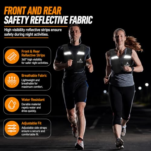 Jogging Vest for Men Women, Lightweight and Small Breathable Hydration Workout Vest with Multiple Pockets for Phones and Water Bottles （Reflective）