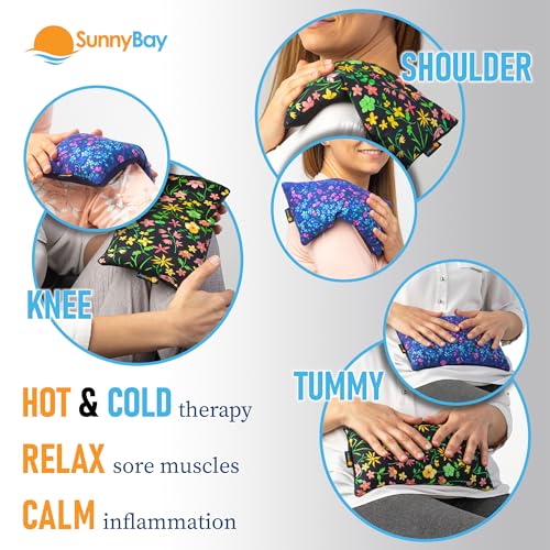 SunnyBay Heating Pad, Neck and Shoulder Wrap, 6x11 inch, Lilac - color: Lilac and Green Flowers