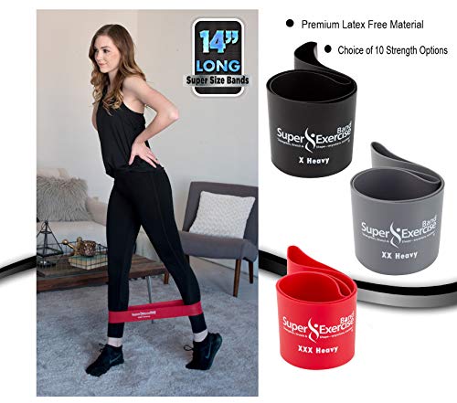 Mini Loop Bands 14x3 in, Latex Free, 3/5/10 Pack Sets - color: d. HEAVY Strength Loop Band Assortment 3 PACK