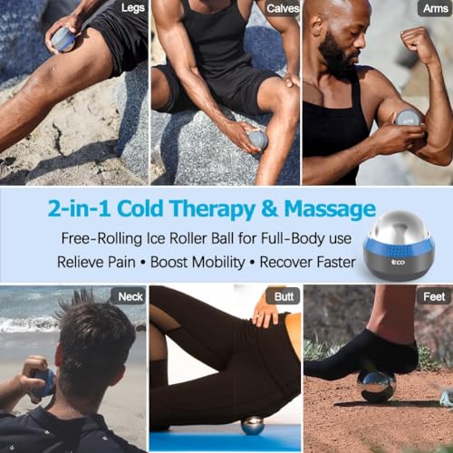 iECO Massage Ice Roller Ball Cold & Heat Therapy Plantar Fasciitis Roller - color: Set of 3