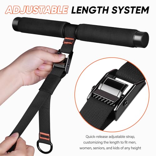 Adjustable Length Pedal Resistance Band with Handle for Working Out, Replaceable 180Lbs Exercise Bands with Foot Pedals, Home Gym Workout Equipment for Women Men Strength Training, Stretching