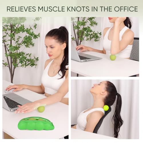 Soft & Firm Massage Lacrosse Ball Set, 4 Sizes for Myofascial Release - color: 2 Firm Green + 2 Soft Neon Lime