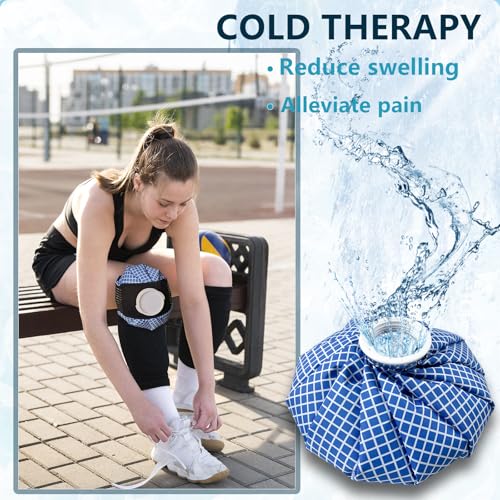 Ice Bags for Injuries, Classic No-Leak Elastic Breathable Ice Pack, Cold and Heat Treatment Ice Bag, Can Relieve Headaches, Migraines, Sports Injuries Swelling Pain, 9 Inch (2 Sets) - size: 9"