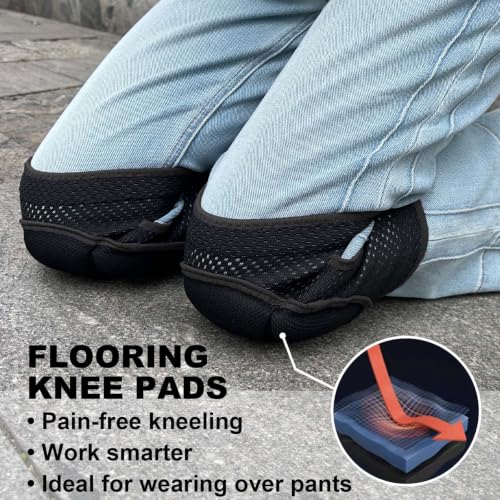 Garden Knee Pads for Women Men, Breathable & Elastic Straps, Black L,1 Pair - color: Black, size: Large