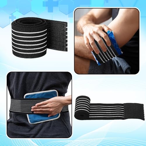 Geiserailie 4 Pcs Ice Pack Strap 4 Size Ice Belt Extender, Black - color: Black