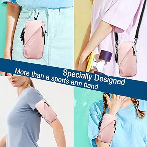 Prime Comfort Phone Holder, Small Crossbody Shoulder Holsters Bag with Arm Band, Fits iPhone and Android, Use for Running, Walking, Hiking & Biking (6.7 Inches, Pink) - color: PINK