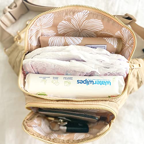 Ditty Co. - Lanikai Small Diaper Bag - Portable Changing Pad - Crossbody Bags For Women - Fanny Pack - Baby Travel Essentials (Natural Tan) - color: Natural Tan