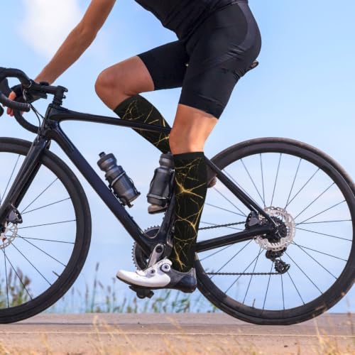 Compression Socks Knee High Circulation Support Socks For Women Men Athletic Running Hiking Cycling - color: Marble