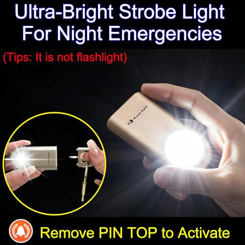 130db Personal Safety Alarm with Ultra Bright Strobe Light. Lemon Yellow - color: Lemon Yellow, style: Button cell