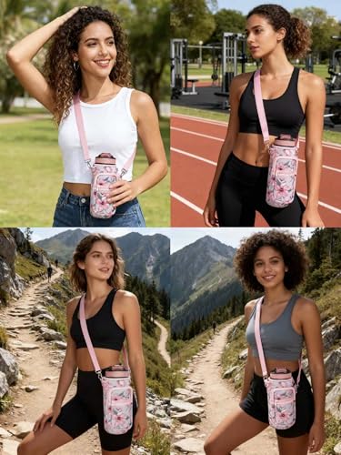 Water Bottle Holder with Strap, Insulated Crossbody Carrier Bag, Black - color: Black 02, size: 32oz Long