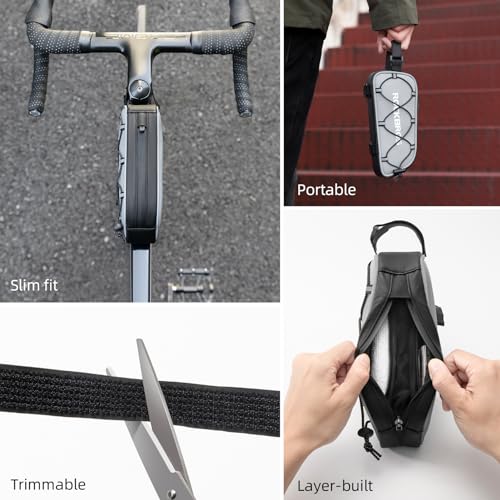 ROCKBROS Top Tube Bike Bag Water-Resistant 0.9L Narrow Slim High Reflective - color: STYLE 3
