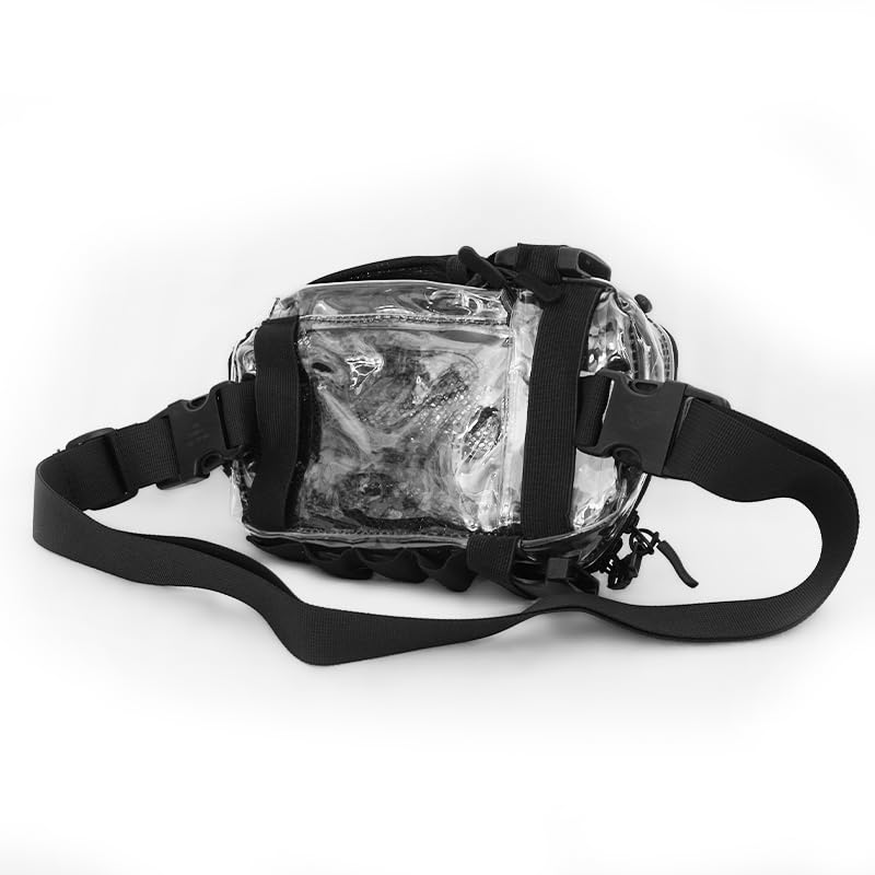 Clear Modular Fanny Pack – Stadium Approved 5x9 Belt Bag with Locking Zipper Clips – Anti-Theft See Through Crossbody for Sports Events, Concerts & Festivals - color: Clear