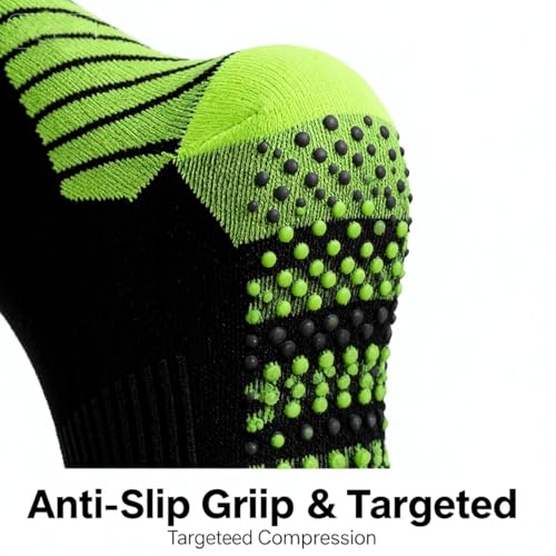 6 Pairs Non-Slip Compression Socks for Women with Grippers, Pilates Yoga Sports Workout, Knee High