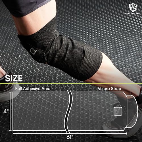 Vital Salveo Germanium Elastic Breathable Calf Wrap – Adjustable Support for Alleviating Muscle Strain and Stiffness – Daily Wear, Sports Support (1 PC)/4"* 61" - size: Calf 4"61"(1PC)