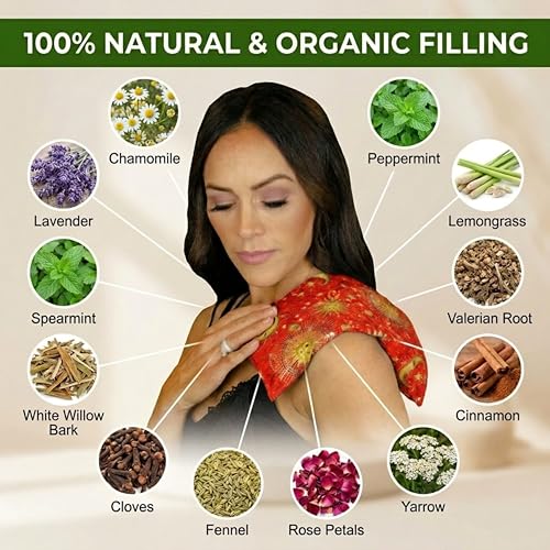 Basic Herb Pack Heating Pad, Red - size: 1 Pack, style: Celestial Red