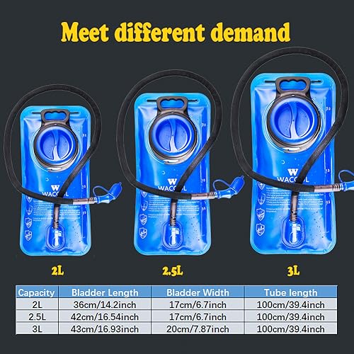 WACOOL 2L 2.5L 3L BPA Free PEVA Hydration Pack Bladder Leak-Proof Water Reservoir - size: 2 Liter