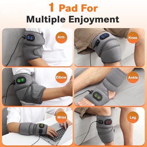 Elbow Heating Pad, Flexible Electric Heating Pads for Arm, Knee, Leg, Heated Pad with 4 Heat Settings and 3 Timer Modes, Wrap Around Heating Pad with 78" Long Charge Cord