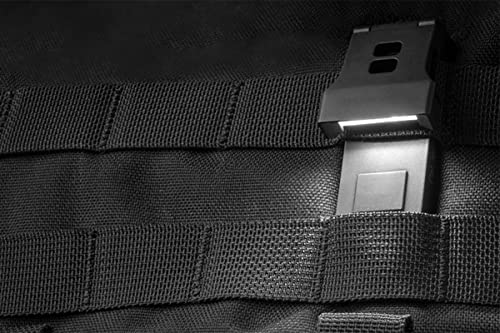 QUIQLITEX2 Tactical Red/White Hands-Free LED Pocket Light, 20-200 Lumens, Aluminum Housing (USB Rechargeable) - color: Red/White