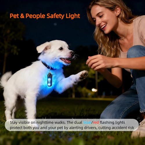 TECKNET Clip-On Personal Alarm with LED Light, USB-C Rechargeable, Black - color: Black