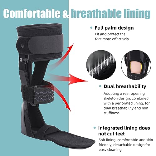 Medical AFO Foot Drop Brace Ankle Foot Orthosis Drop Foot Stabilizer Support for Walking with Shoe for Men and Women for Stroke, MS, Hemiplegia Foot Drop, ALS (XL-Left) - size: XL-Left