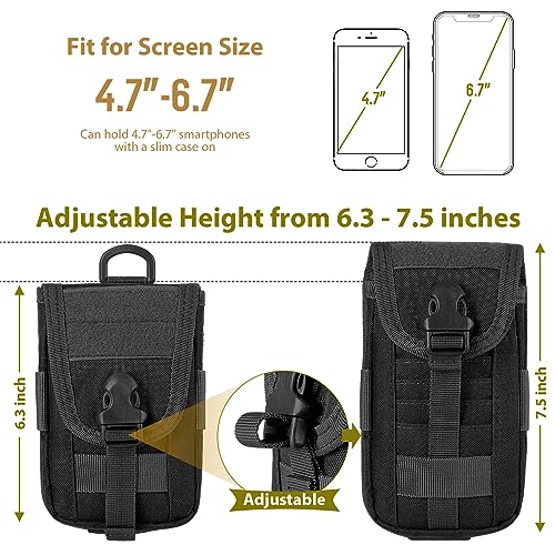 SOWHUP Tactical Molle Pouch Cell Phone Pouch Holster Small Utility EDC Pouch Gadget Organizer Bag - color: Black2
