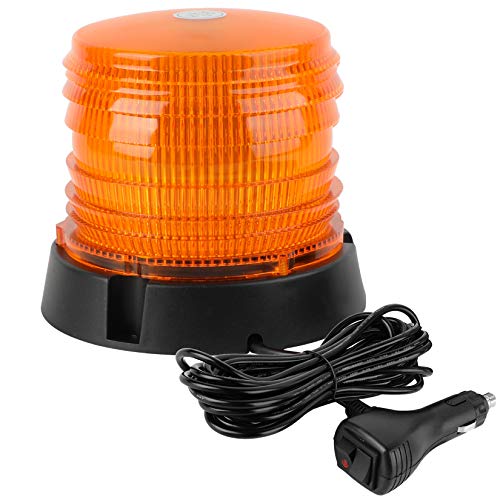 ASPL LED Warning Flash Beacon Lights, 60 LED Amber Warning Safety Flashing Strobe Lights with Magnetic and 16 ft Straight Cord for Vehicle Truck Tractor Golf Carts UTV Car Bus,12V-24V - size: 1PCS
