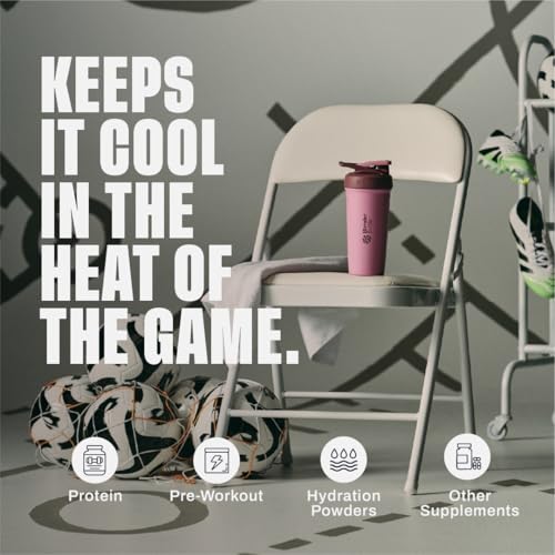BlenderBottle Sport Flip Stainless Steel Shaker Bottle 24 oz Pink