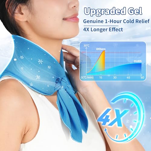 Widened Cooling Neck Wraps Long Lasting Neck Ice Pack Wrap - color: Blue