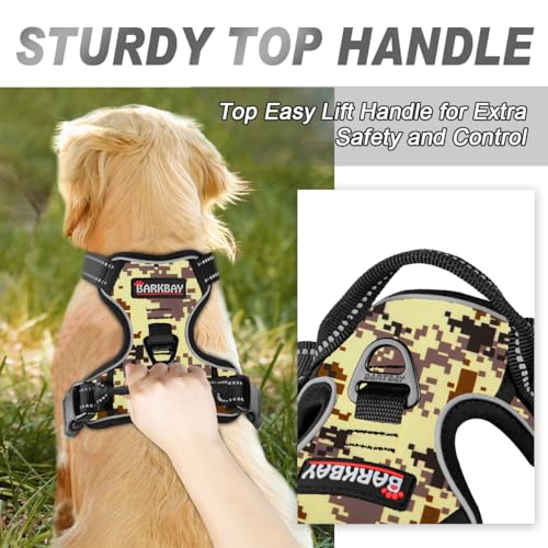 BARKBAY Dog Harness No Pull for Small Sized Dog Front Back Clips,Dog Vest - color: Desert Camo, size: X-Small(Chest:15.5-19.5”)