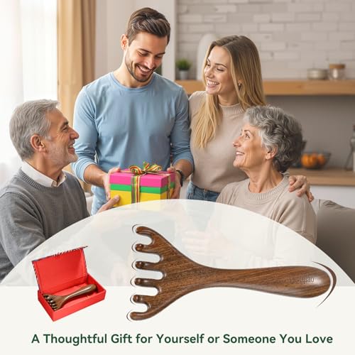 Wooden Handheld Manual Massage Tools, Meridian Massage Brush, Scalp Massage Tool, Head Massager, Neck Massager, Back Massager Hand Held, Arm & Leg Massager, Green Sandalwood Lymphatic Massage Tools - color: Sandalwood Silence