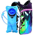 Sojourner Rave Hydration Pack - Hydration Backpack - Hydropack with 2L Bladder - Water Backpack for Festivals, Hiking, Running, Biking and More - color: Transparent - Purple