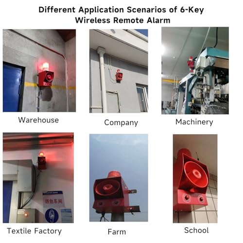 0.31mile Wireless Remote Control Siren Adjustable Volume Tone Waterproof 130dB Horn Security Alarm Systerm with LED Strobe Light AC110-120V