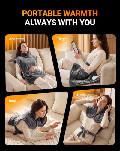 Electric Heating Pad for Neck Shoulder: 33x24in, ETL Certified - color: Medium Grey
