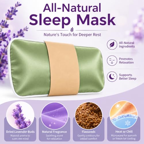 Flaxseed Lavender Eye Mask (Green) - color: Green