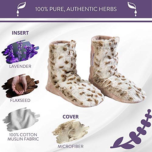 Sonoma Lavender Spa Booties, Microwavable Heated Slippers, Luxury Herbal Booties, Herbal Aromatherapy Foot Warmer - color: Arctic Circle, size: 10