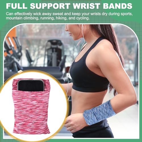 uxcell Wrist Pouch Wrist Wallet Sports Wristband Wallet with Zipper Pocket for Running Jogging Cycling Yoga - color: Red