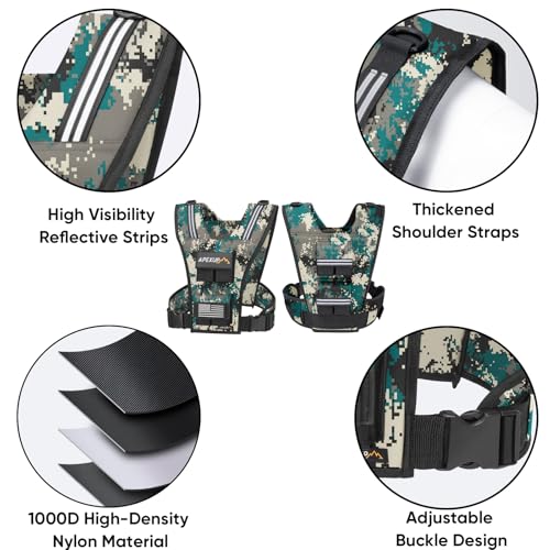 APEXUP Weighted Vest Men, Adjustable Weight Vest for Running - color: Digi Camo, size: With Weights-20lbs