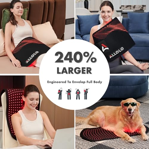 ALLOLO Red Light Therapy for Body, 3 in 1 LEDs Red Light Therapy Belt - size: 32.7"*15.7"