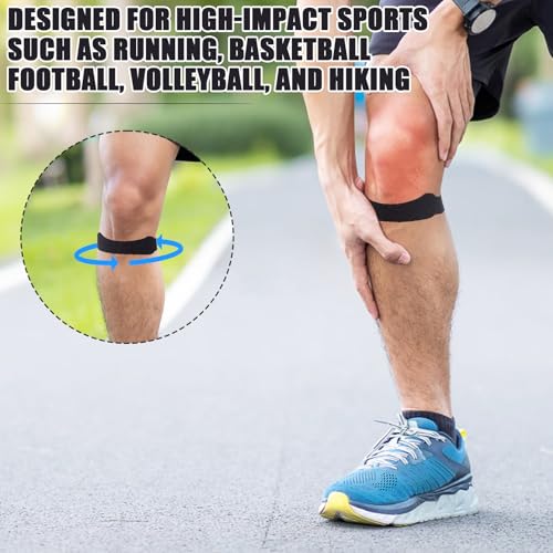 24 Pcs Patella Bands Straps, Soft Flexible Patellar Tendon Support for Knee Stability, Breathable Patella Knee Brace for Running, Basketball, Sports Men & Women