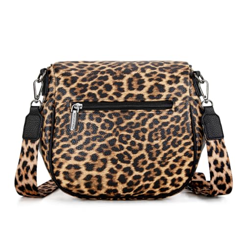 Montana West Crossbody Bag for Women, Vegan Leather Bum Bag with Coin Purse - color: Leopard