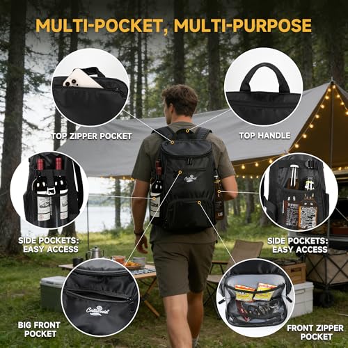 Catalonia Cooler Backpack, 33 Cans Insulated Leakproof Cooler Bag for Men Women, Portable Lunch Backpack for Beach, Hiking, Camping, BBQ, Fishing & Picnic