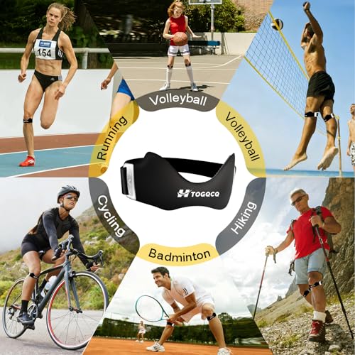 Patellar Tendon Support Strap, Knee Brace for Women & Men, Patella Band for Running Hiking Basketball Gym Fitness Tennis Badminton Cycling, Offers Relief from Meniscus Tear and Knee Pain - color: Black