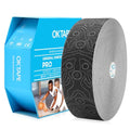 (2in X 103 Feet) OK TAPE PRO Bulk Kinesiology Tape, Original Elastic Latex Free Kinesiology Therapeutic Tape, Free Cut Printed - color: Black+black
