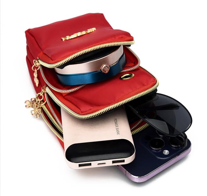 Crossbody Phone Bag Universal Armbands Phone Holder Pouch Case With Earphone Hole, Shoulder Handbag With Adjustable Strap - color: Blue